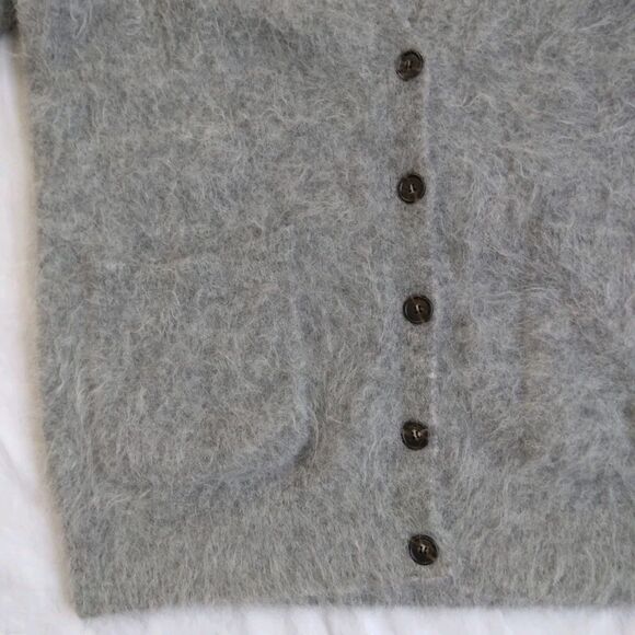 J. Crew Alpaca Blend Cardigan Gray Oversized Preppy Cabincore Women's Size L - Picture 6 of 16